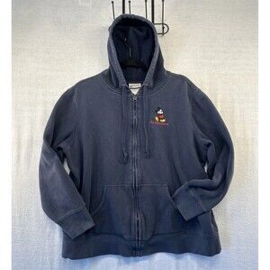 Walt Disney World Full Zip Hoodie Sweatshirt Women's size 1X Navy Blue Mickey
